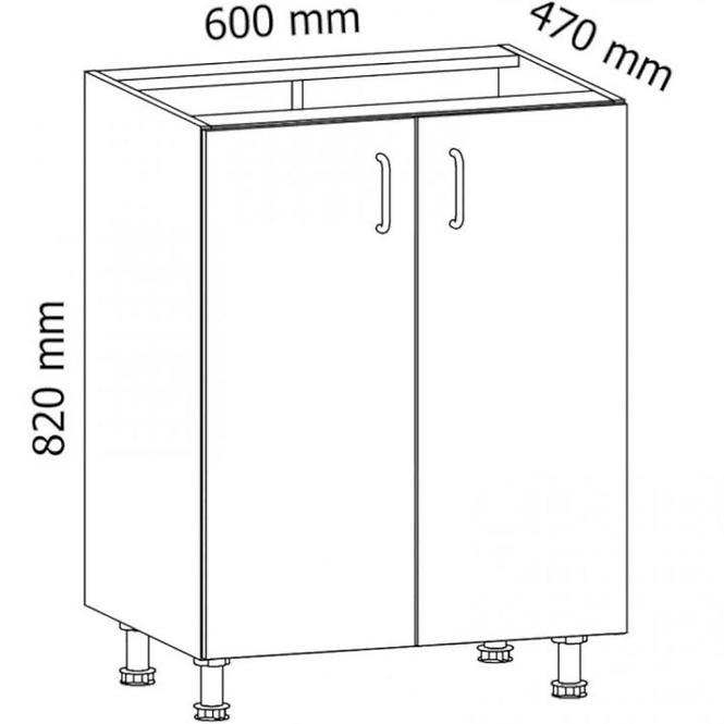 Konyhaszekrény Linea D60 grey,2