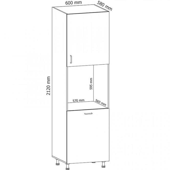 Konyhaszekrény Linea D60P grey