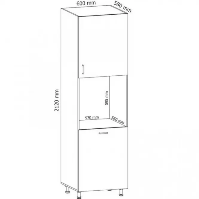 Konyhaszekrény Linea D60P grey,2