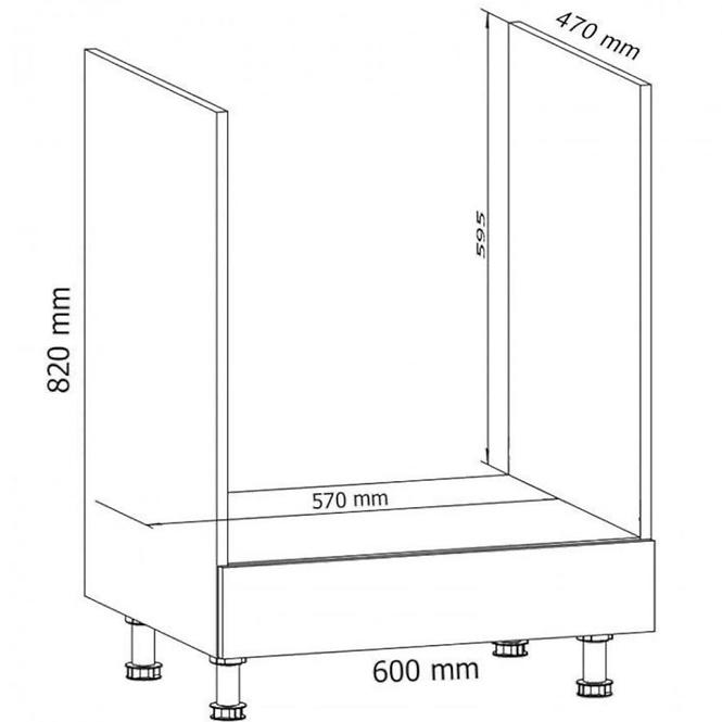 Konyhaszekrény Linea D60ZK grey