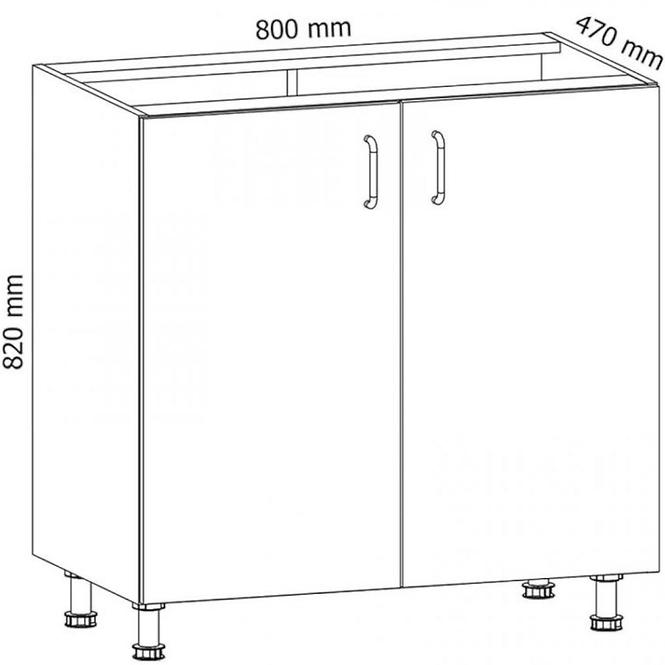 Konyhaszekrény Linea D80 grey