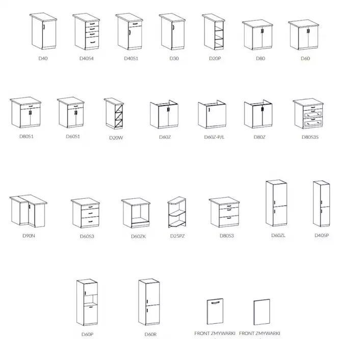 Konyhaszekrény Linea D80S3 grey,3