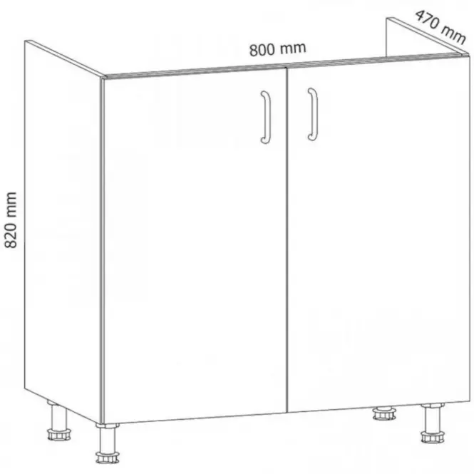 Konyhaszekrény Linea D80Z grey