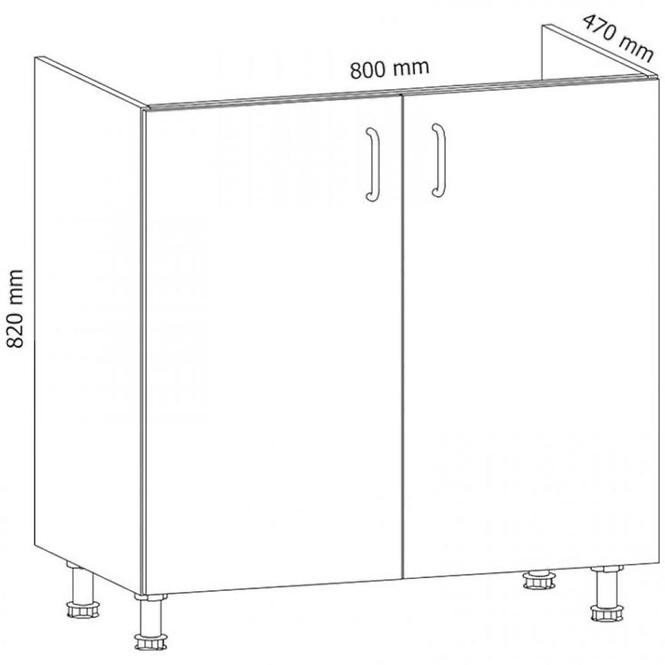Konyhaszekrény Linea D80Z grey,2