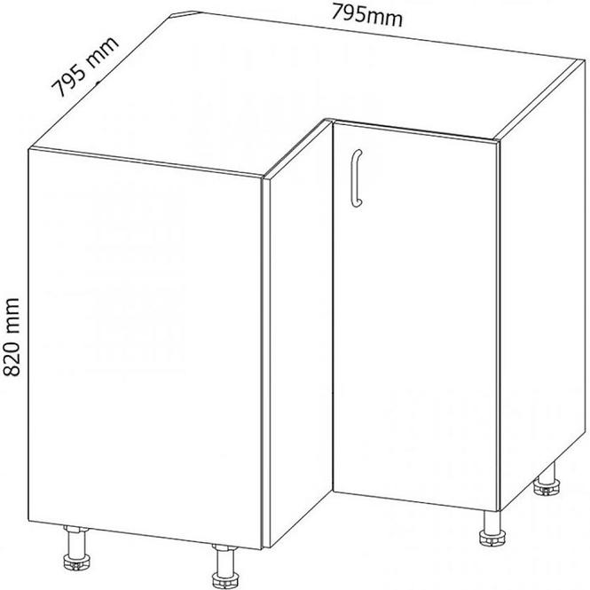 Konyhaszekrény Linea D90N grey,2