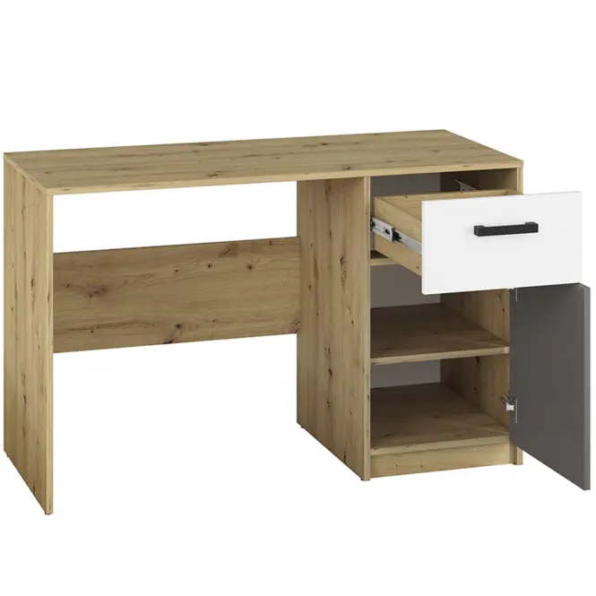 Íróasztal Fini 08 tölgy artisan/fehér/antracit,3