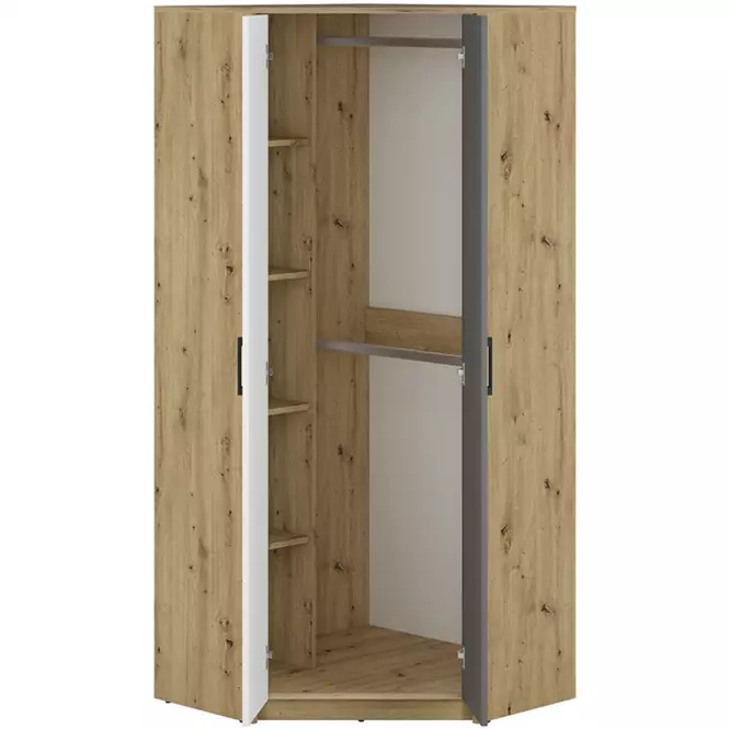 Szekrény 82 Fini 13 tölgy artisan/fehér/antracit,4