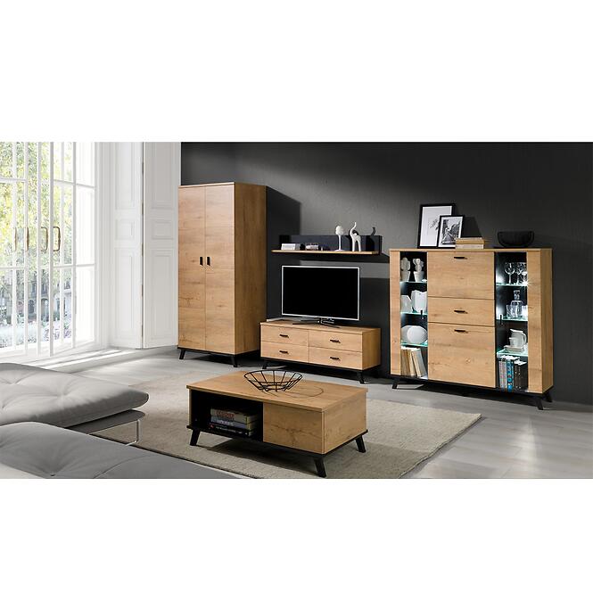 Vitrin 2 bal John tölgy lefkas/fekete