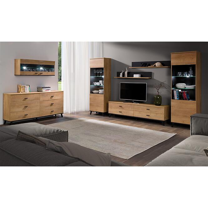 Vitrin 2 bal John tölgy lefkas/fekete