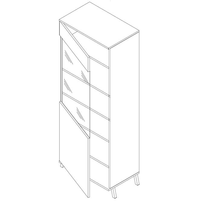 Vitrin 2 bal John tölgy lefkas/fekete