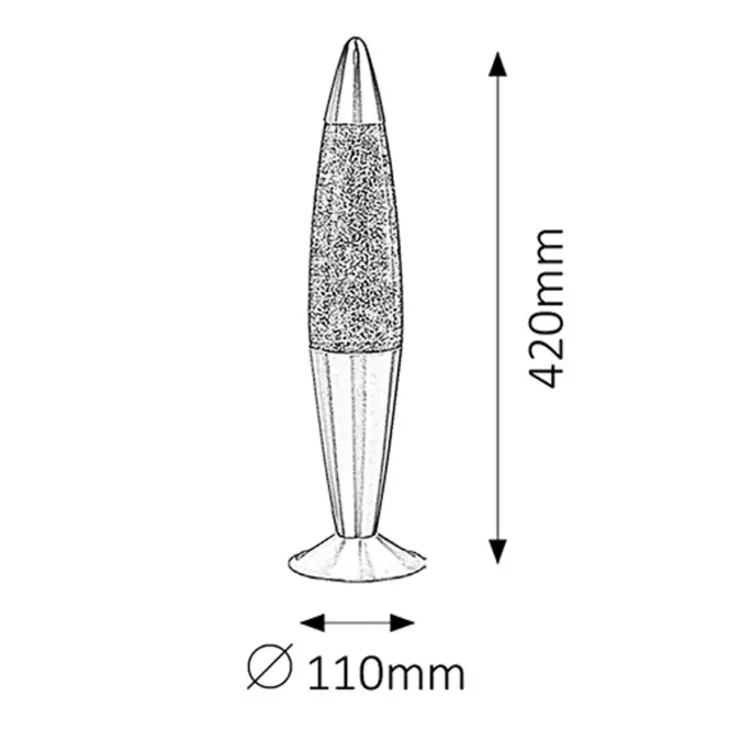 Lávalámpa Glitter zöld,3
