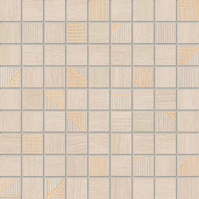 Csempe mozaik Woodbrille Beige 30/30