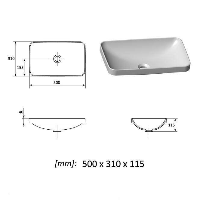 Mosdókagyló 50 Verti,2