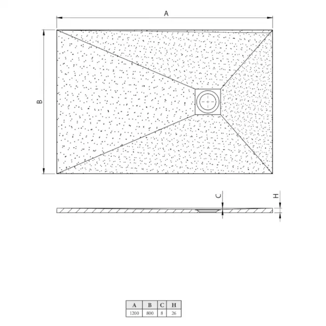 Zuhanytálca Opal 120/80/2.6 fehér,3