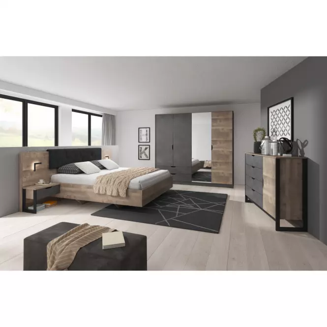 Ágy 160 Arden tölgy sand grande/matera