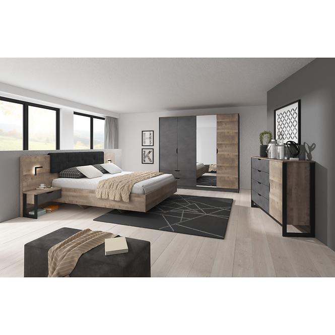 Ágy 160 Arden tölgy sand grande/matera