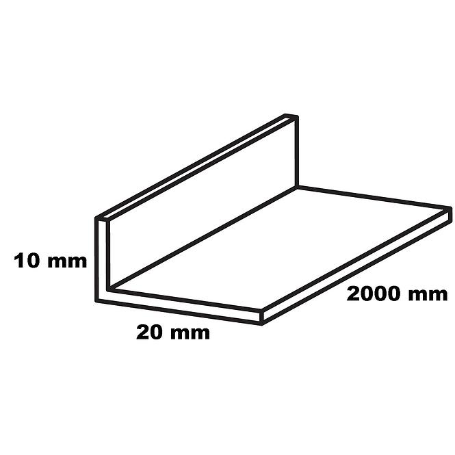 Szögprofil alumínium titán 20x10x2000