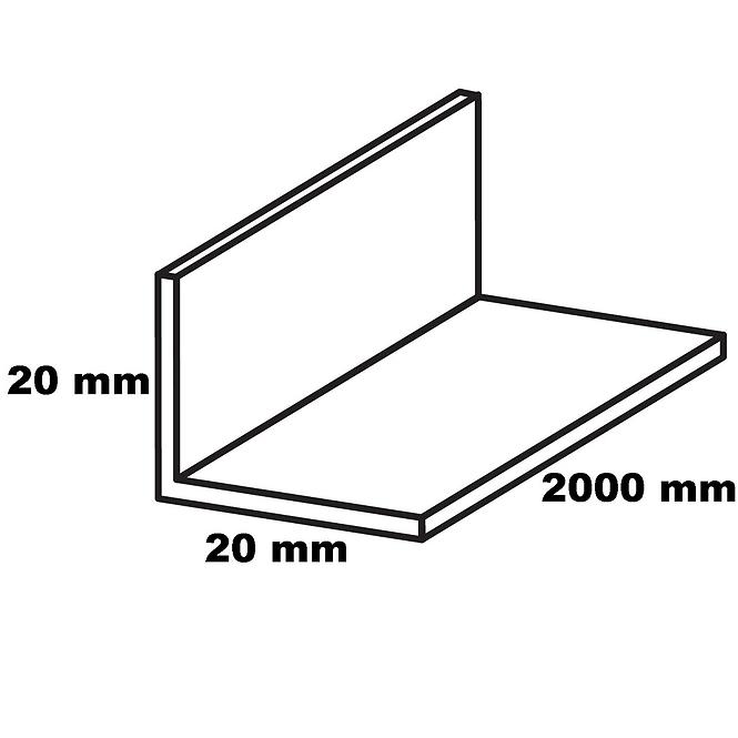 Szögprofil alumínium fekete 20x20x2000