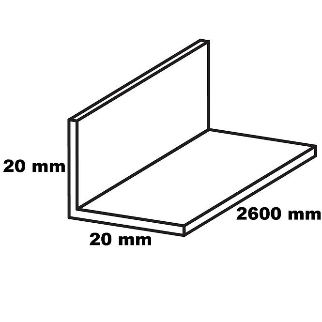 Szögprofil alumínium réz 20x20x2600