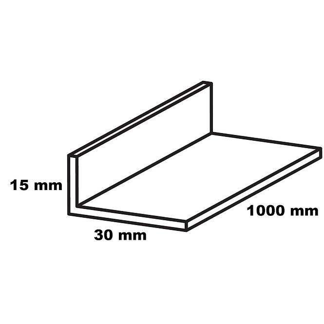 Szögprofil alumínium titán 30x15x1000