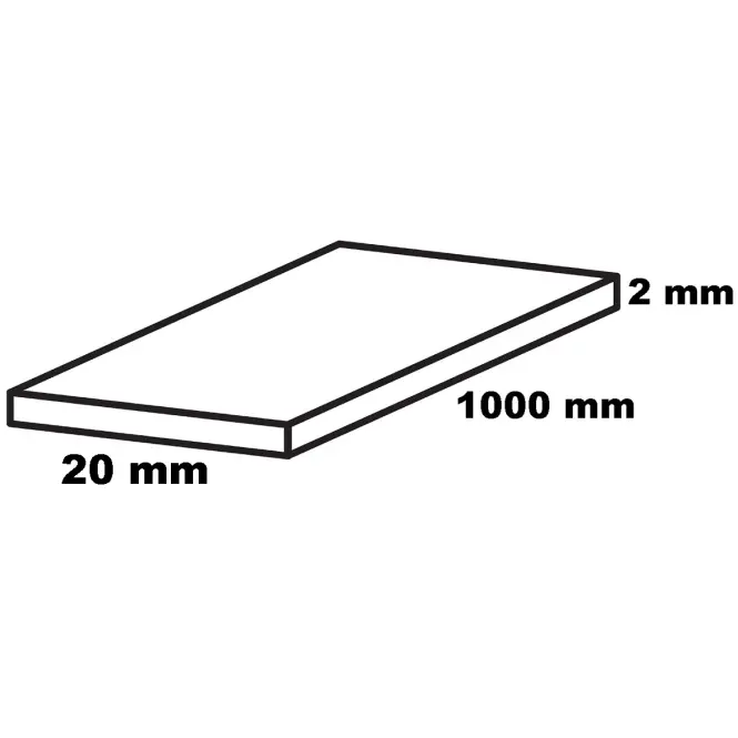 Profil lapos alumínium fekete 20x2x1000