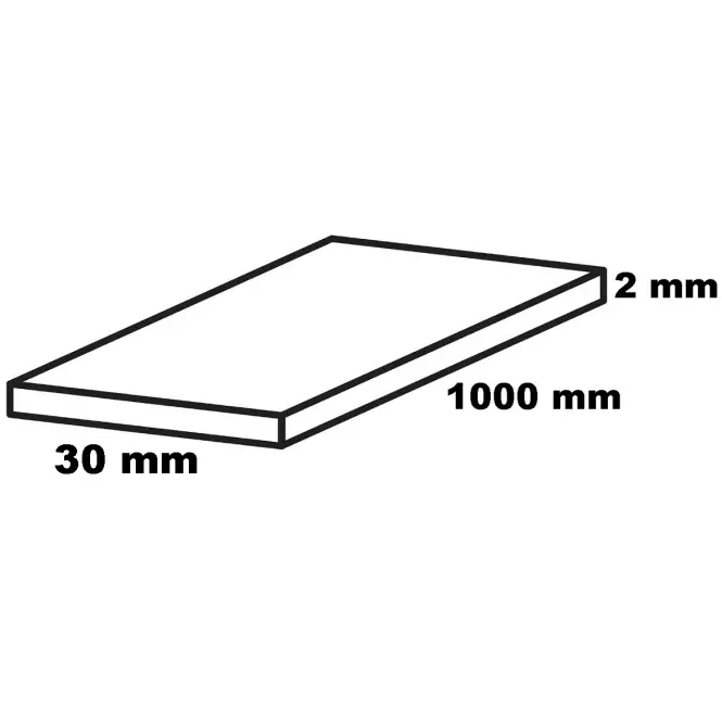 Profil lapos alumínium fekete 30x2x1000,2