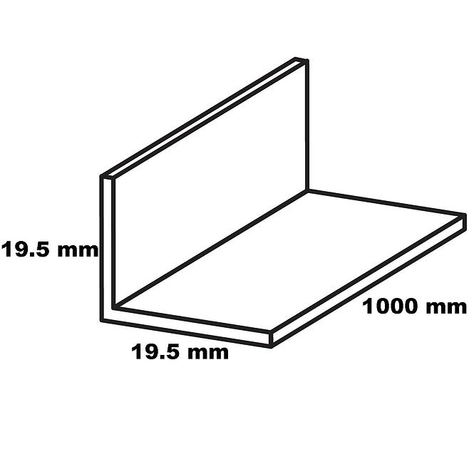 Öntapadós szögprofil PVC fehér matt 19,5x19,5x1000