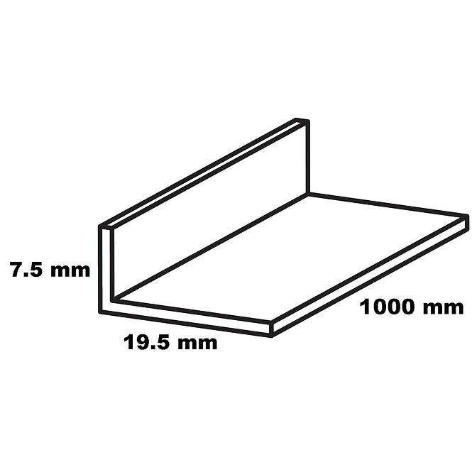 Öntapadós szögprofil PVC fehér matt 19,5x7,5x1000