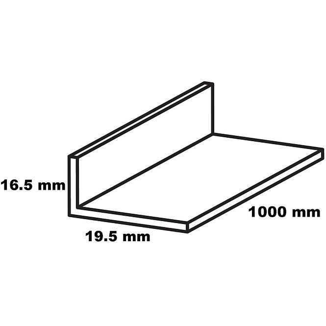 Öntapadós szögprofil PVC fehér matt 19,5x16,5x1000