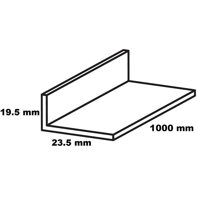 Öntapadós szögprofil PVC fehér matt 23,5x19,5x1000