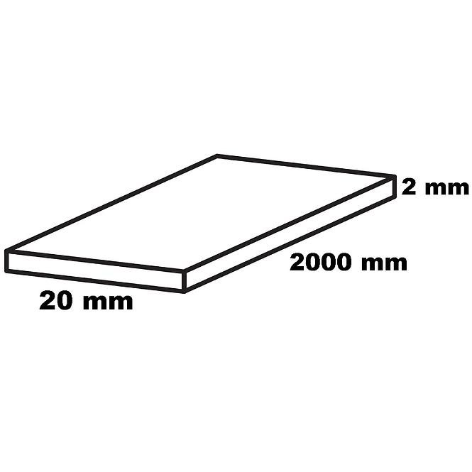 Profil lapos alumínium 20x2000
