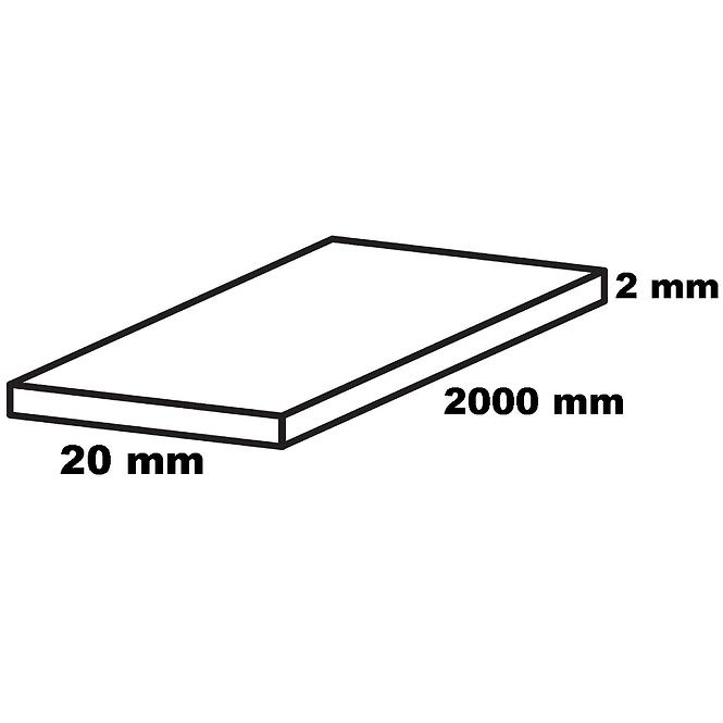 Profil lapos alumínium króm 20x2000