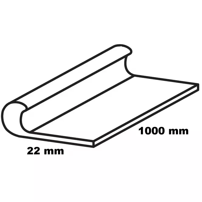 Profil vég alumínium ezüst 22x1000