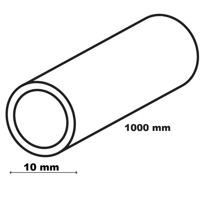 Alumínium cső ezüst 10x1000