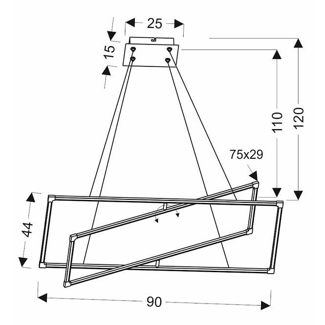 Lámpa A0033-321 Kseros 90x44 45W LED chrom 4000K