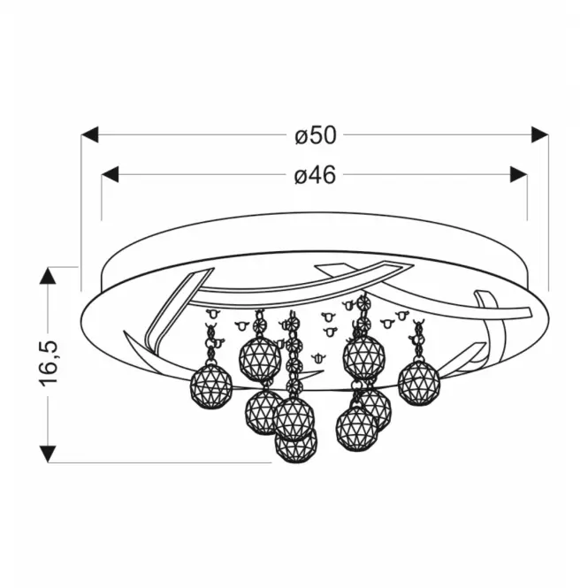 Lámpa A0016-160 Korfu 50 30W LED chrom 4000K
