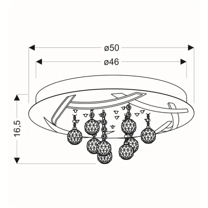 Lámpa A0016-160 Korfu 50 30W LED chrom 4000K,2