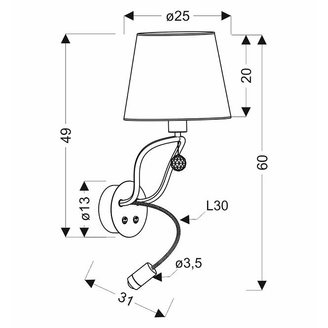 Lámpa A0029-220 Saria 1x6W E14 LED+8W LED  3000K