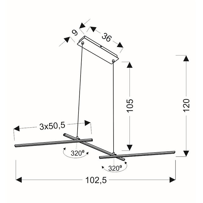 Lámpa A0021-330 Thasos 103x23 23W LED chrom  4000K,2