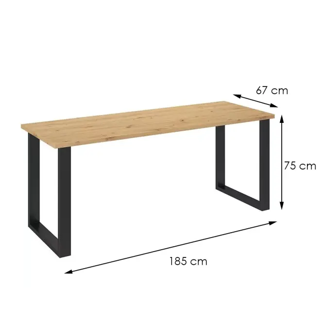 Imperial asztal 185x67 tölgy kézműves,6