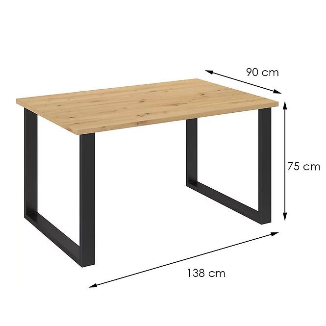 Imperial asztal 138x90 kézműves tölgy