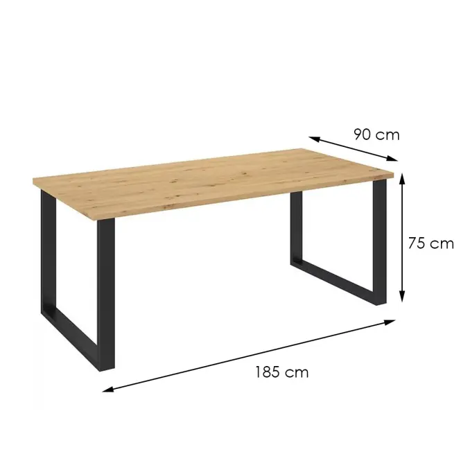 Imperial asztal 185x90 kézműves tölgy,6