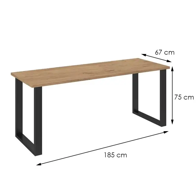 Imperial asztal 185x67 tölgyfa lancelot,5