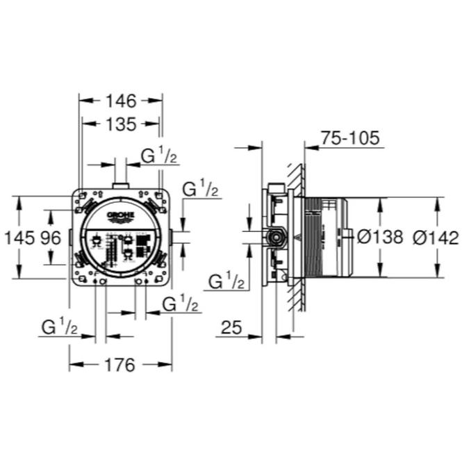 Rejtett elem GROHE RAPIDO SMARTBOX