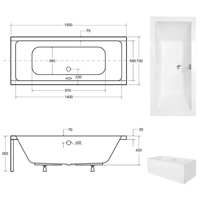 Kád Quadro 155/70