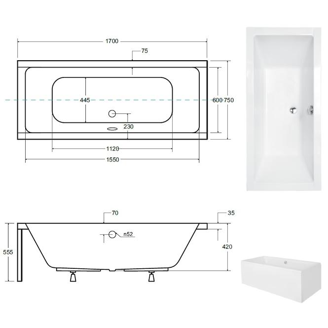 Kád Quadro 170/75