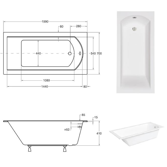 Kád Shea Slim 160/70