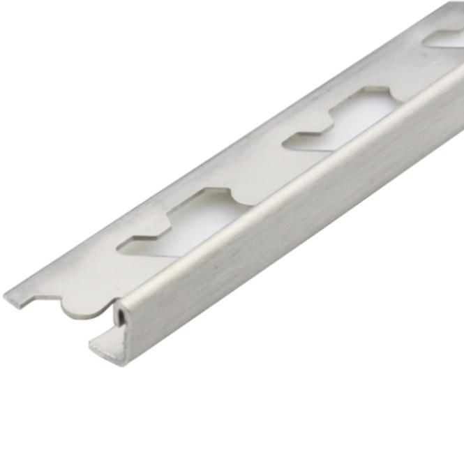 Négyzet alakú alumínium profil Edge S-steel Brushed 2500/23/10 mm