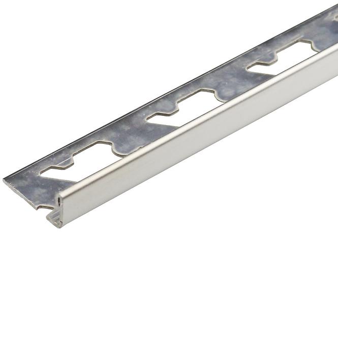 Négyzet alakú alumínium profil Edge S-steel polished 2500/23/10 mm