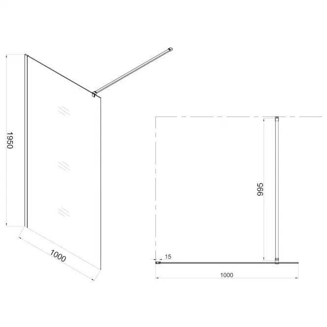 Zuhanyfal WALK-IN MIST 100X195